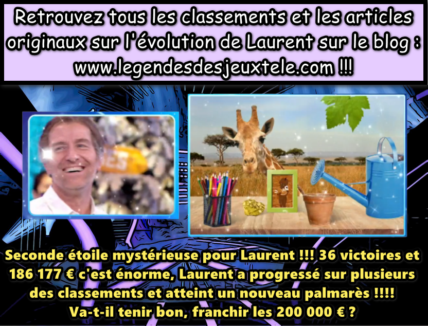 Une seconde étoile mystérieuse, des belles émotions… Et des grandes évolutions dans l’histoire des jeux TV pour Laurent !!!