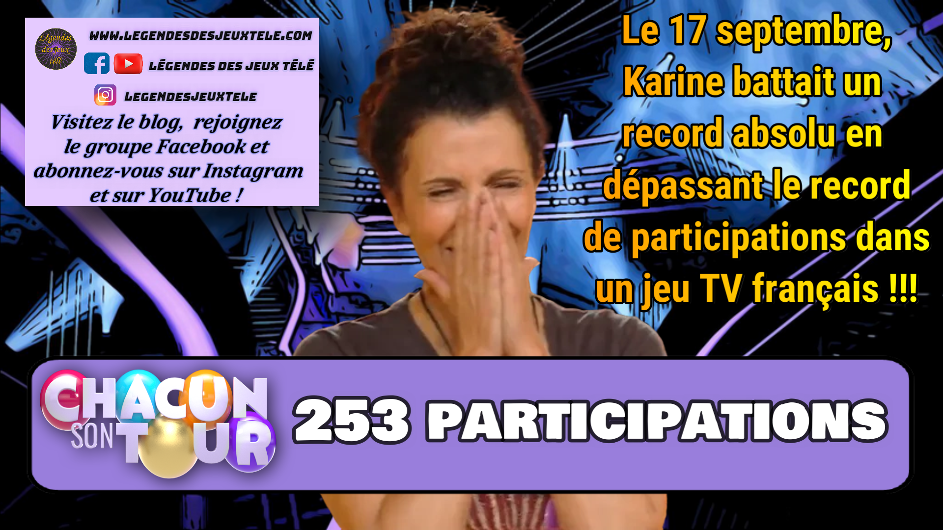 Record absolu pour un jeu TV français battu par Karine dans « chacun son tour » !!!
